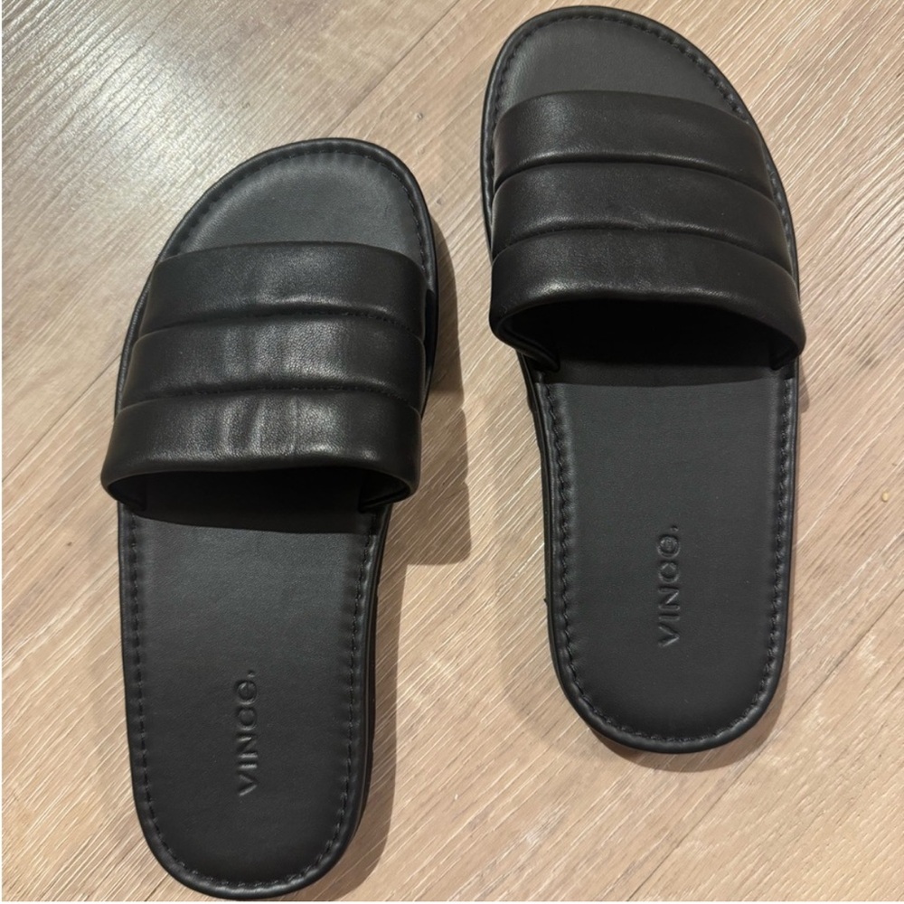 Vince Black Slide Sandals